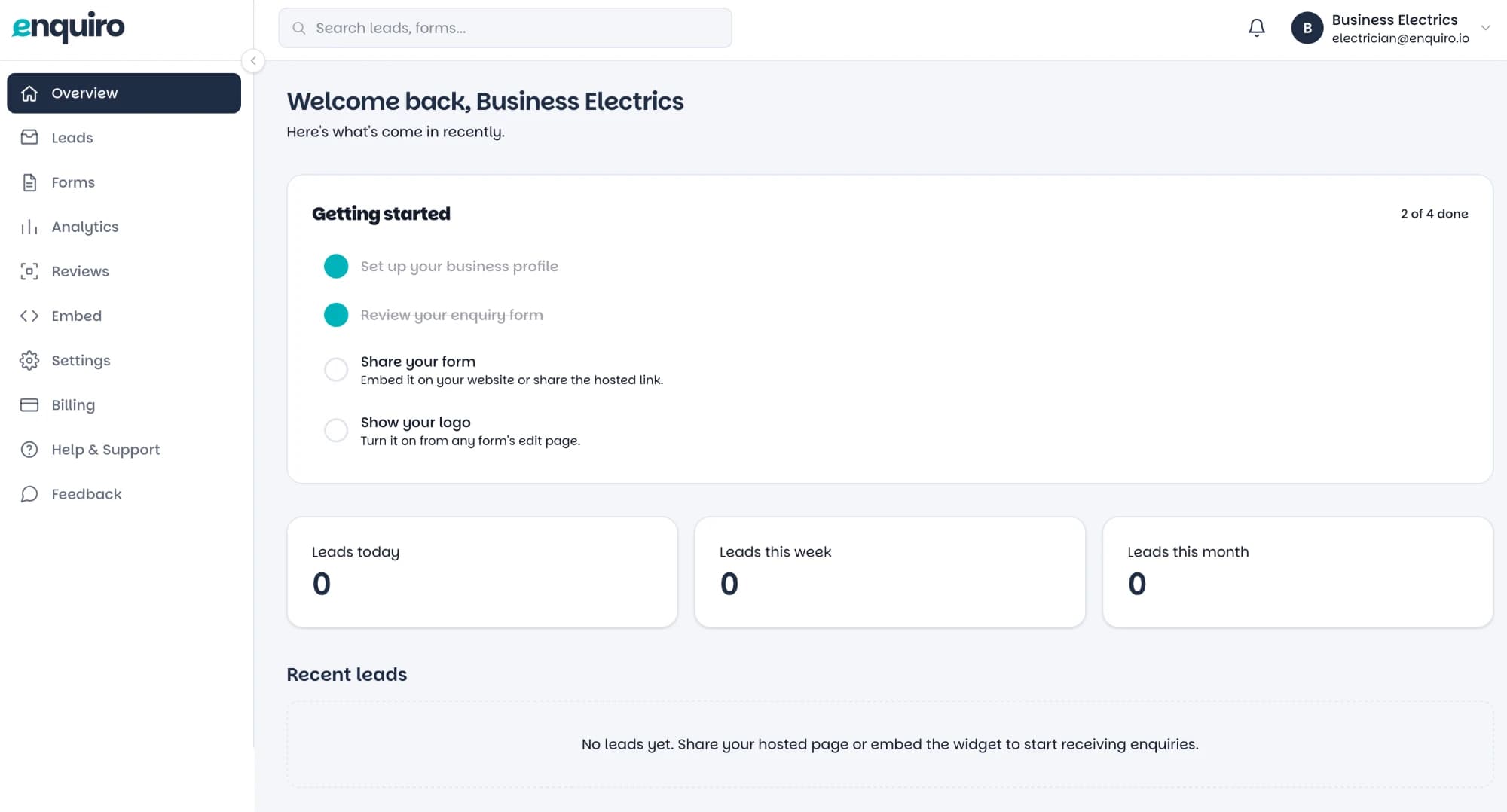 Dashboard overview